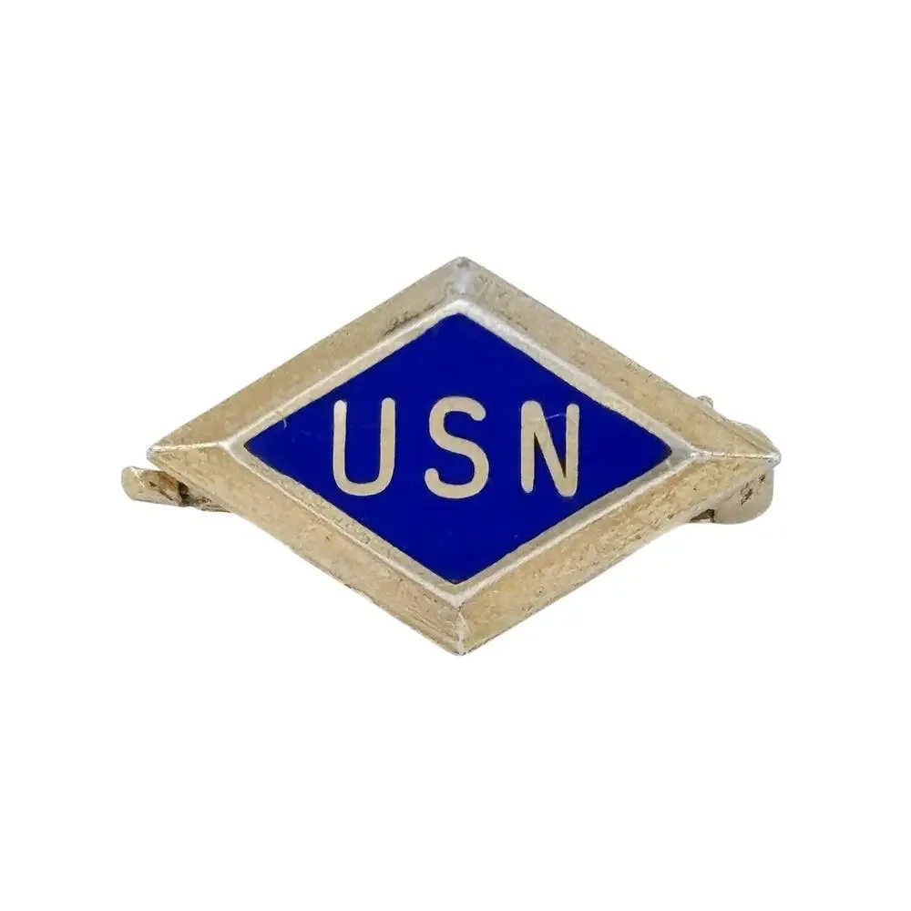 Vintage Sterling Silver 925 USN Enamel Brooch